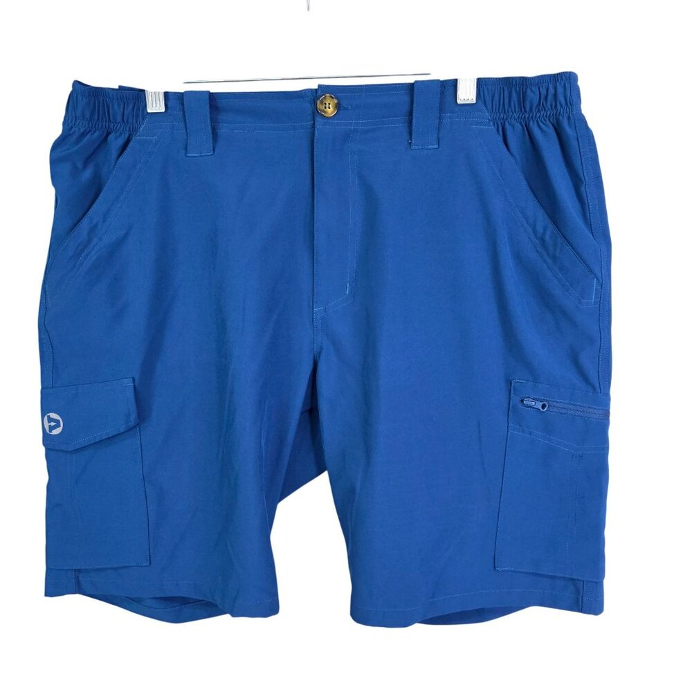 Mens 33,000 ft Blue Cargo Golf Shorts 10" Inseam Polyester Stretch Size 38